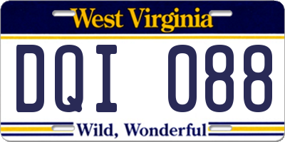 WV license plate DQI088