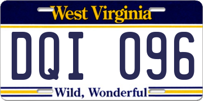 WV license plate DQI096