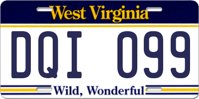 WV license plate DQI099