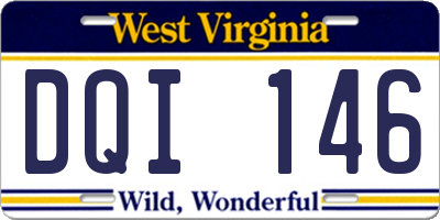 WV license plate DQI146