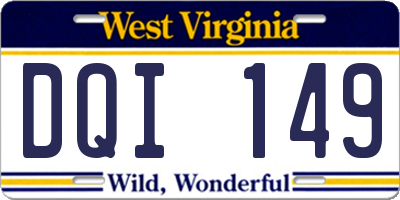 WV license plate DQI149