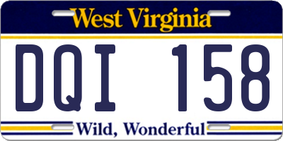 WV license plate DQI158