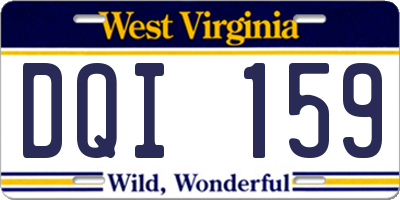 WV license plate DQI159