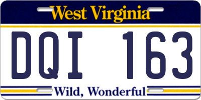 WV license plate DQI163