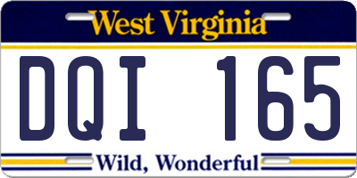 WV license plate DQI165