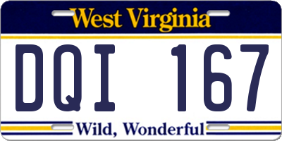 WV license plate DQI167