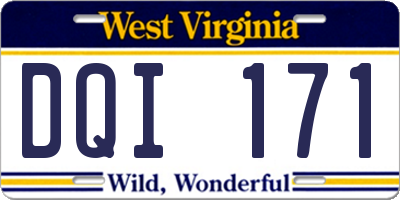 WV license plate DQI171