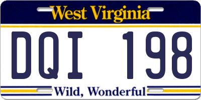 WV license plate DQI198
