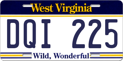 WV license plate DQI225