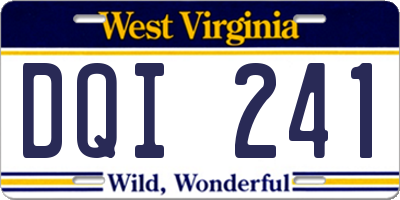 WV license plate DQI241