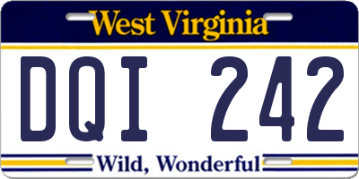 WV license plate DQI242