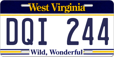 WV license plate DQI244