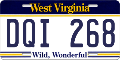 WV license plate DQI268