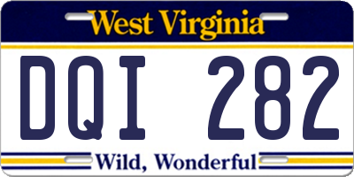 WV license plate DQI282