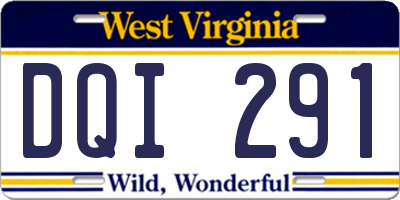 WV license plate DQI291