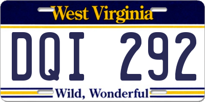 WV license plate DQI292