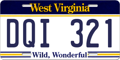 WV license plate DQI321