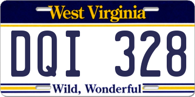 WV license plate DQI328