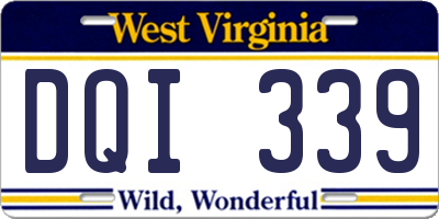 WV license plate DQI339