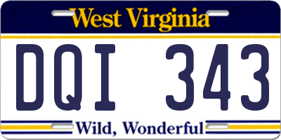 WV license plate DQI343