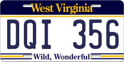 WV license plate DQI356