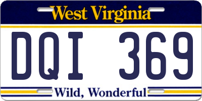 WV license plate DQI369