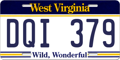 WV license plate DQI379