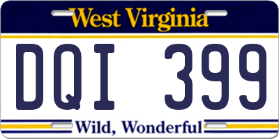 WV license plate DQI399