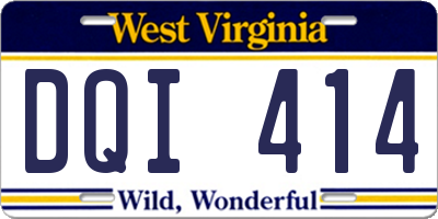 WV license plate DQI414
