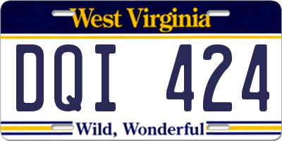WV license plate DQI424