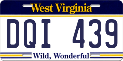 WV license plate DQI439