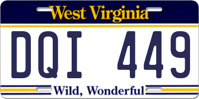 WV license plate DQI449