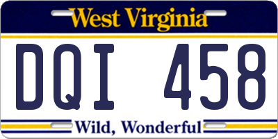 WV license plate DQI458
