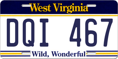 WV license plate DQI467