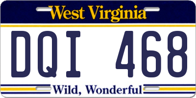 WV license plate DQI468