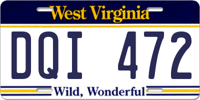 WV license plate DQI472
