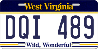 WV license plate DQI489