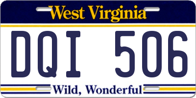 WV license plate DQI506
