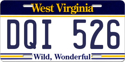 WV license plate DQI526