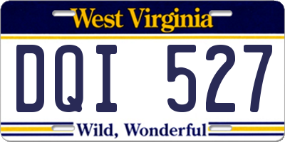 WV license plate DQI527