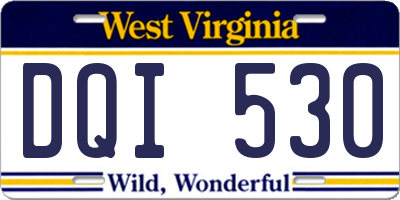WV license plate DQI530