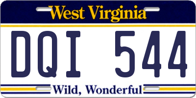 WV license plate DQI544
