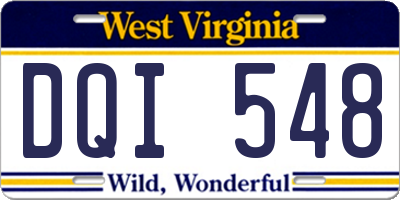 WV license plate DQI548