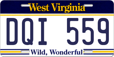 WV license plate DQI559