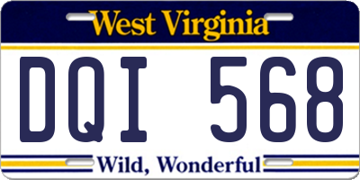 WV license plate DQI568