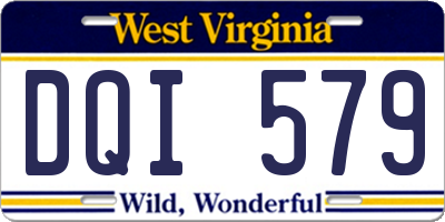 WV license plate DQI579