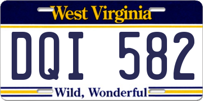WV license plate DQI582
