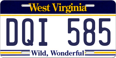WV license plate DQI585