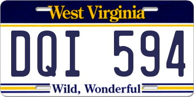 WV license plate DQI594