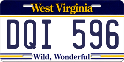 WV license plate DQI596